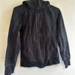 Lululemon Scuba Full Zip Hoodie Black Size‎ 4Thick Jacket Running Thumb Holes Size 4 Photo 0