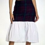 English Factory  Tartan Plaid Combo Skirt Carbon Blue Women's Size M Photo 3