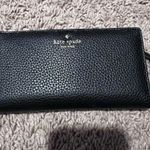 Kate Spade New York Black Pebbled Leather Wallet Full Length Continental Style Photo 0