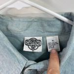 Vintage ACME light wash blue denim embroidered looney tunes button cotton shirt Size XL Photo 2