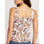 Old Navy Linen Floral Size XL Floral Smocked Back Tank Boho Festival Flirty New Photo 2