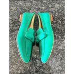 J.Crew  Loafers Size 9 Green Faux Suede Bow Slip On Shoes Preppy Holiday Flats Photo 8