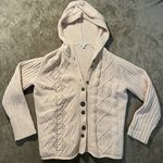 J Jill Cardigan Womens Sz M Hooded Cable Knit Button Light Pink Sweater Soft Size M Photo 0