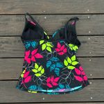 Lole Black w/ Pink/Blue/Yellow Floral Tankini Swim Top w/ Adjustable Straps Photo 3
