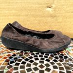 FitFlop Snake Embossed Ballerina Flats F-Pop Leather Microwobbleboard Brown 10.5 Photo 1