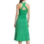 Alexis  NWT Barbara Bess Green White Striped Knit Pleated Midi Dress – Size Large Photo 1