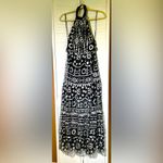 Venus size 2 halter maxi dress hi low lace black and white Photo 1