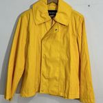 Womans Metro Style Yellow Cropped Zip Up Windbreaker Small Photo 0
