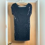 Bebe  Black Short Sleeve Sequin Disco Dot Mini Dress.      Size-Small Photo 3