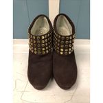 Matiko Brown Suede Studded Booties Anthropologie‎ SZ 7.5 Boots Funky Chocolate Photo 1