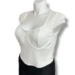 Wild Fable Womens Lace Bustier Shirt Top Cap Sleeve Scoop Neck Stretch White XXL Photo 4