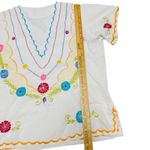 Floral Embroidered Ethnic Festival Asian Scallop Design Vintage 80’s Boho Top Size undefined Photo 3