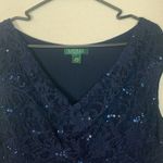 Ralph Lauren Lauren womens size 14 large blue sequin dress navy mother guest lac Photo 3