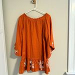 JUAN DE DIOS‎ Mexico Lindo Linen Mini Dress Embroidered SIZE XS Terracotta Orange Photo 4