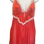 Y2K Escante Women Lace Babydoll Lingerie 3X Red Sheer Flirty Romantic Intimates‎ Photo 0
