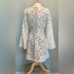 Monique Lhuillier  Lazercut Bell Sleeve fit and flare white dress size 10 Photo 6