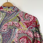 Chico's  Paisley Button Up Shirt Size 2 (12/14) Multicolor Lightweight Boho Office Photo 3