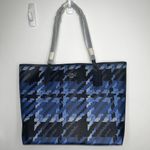 Coach NWT  CM160 Graphic Blue Multi Plaid City Tote Bag Photo 8