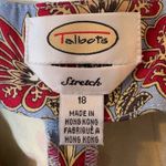 Talbots Vintage  Women's Blue Floral Print Cropped Stretch Pants Size 18 Trousers Photo 4