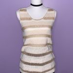 Hem & Thread NWT Boutique White and Tan Knit Top Photo 0