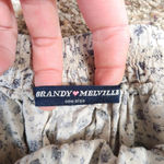 Brandy Melville  White Blue Floral  Skirt 15” Long Flowy Light Photo 2