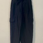 Aritzia Wilfred Kafka Belted Linen Blend Pleated Cargo Pants Black Size 00 Photo 0