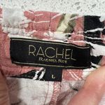 Rachel Roy  Size L Pants Floral Linen Blend Pull On Straight Wide Leg Waist Tie Photo 5