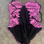 Bongo Pink and Black One Piece Swimsuit with Sparkling Accents Photo 0