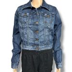 Peoples Liberation Womens Denim Blue Jean Jacket Dark Wash Short Length Medium Photo 1
