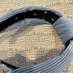 Lele Sadoughi Blue & White Waffle Knotted Headband Photo 5