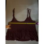 Urban Outfitters  Burgundy Peplum Babydoll Spaghetti Strap Tank S Crop Top Casual Photo 4