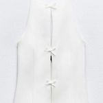 ZARA  White Bow Halter Top Photo 4