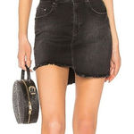 One Teaspoon  Black Swan Raw Hem Denim Mini Skirt NWT Size 24 High-Low Split Side Photo 0