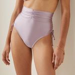 Andrea Iyamah Bikini Bottoms Menasa High-Rise Medium-Cut Shimmer Lilac S NWT Photo 0