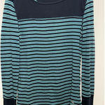 Eddie Bauer Y2K  Striped Teal Thermal Long Sleeve Shirt Medium Outdoors Snaps M Photo 0