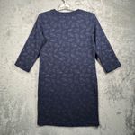 Boden Hannah Sweatshirt Dress 4R Navy Foil Leaf Print Mini Dress Pockets Cozy Blue Size 4 Photo 2