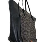 Coach  Turnlock Signature Jacquard Monogram Black Gray Tote Photo 6