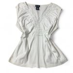 Rafaella Vintage  Sleeveless Beaded‎ Crochet Trim Top Photo 2