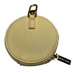 Anne Klein NEW Round Coin Purse Clip Cream Zip Close Pouch Swivel Clip Photo 1