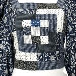 Ulla Johnson Bahati Patchwork Blouse Women’s Size 6 Blue Cotton Boho Tie Back Photo 6