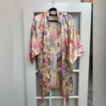 Vintage Expressions California Dynasty 80’s Satin Floral Kimono Robe Size Medium Pink Photo 11