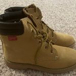 Esprit Bulldozer Tan Leather Ankle Hiking Boots Lace Up Women's Sz 5.5 Tims Photo 0