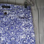 White House | Black Market  Slim Ankle Blue and White Patterned Women's Jeans Photo 6