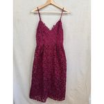 ASTR  The Label Midi Dress Size M Burgundy Lace Overlay Spaghetti Strap V-Neck Photo 1