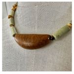 Landscape jasper, coral and gaspeite beaded pendant necklace Photo 2