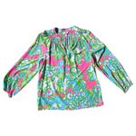 Lilly Pulitzer  Size Small A Delicacy Elsa Top Floral 100% Silk Tropical Vacation Photo 2