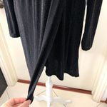 Modcloth  Shimmer On Show Dress Long Sleeve Tulip Skirt Dress Black Photo 7