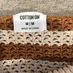 Cotton On Ribbed Knit Brown Beige Striped Sleeveless Crop Top Medium Photo 6