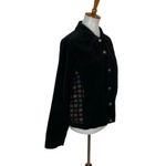 Marsh Landing  Black Velvet Jacket Medium Retro Y2K Boho Western Button Up Blazer Photo 2