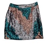 12th Tribe Genevieve Emerald Multi Sequin Mini Skirt Sz XS Festive Party NEW Photo 1